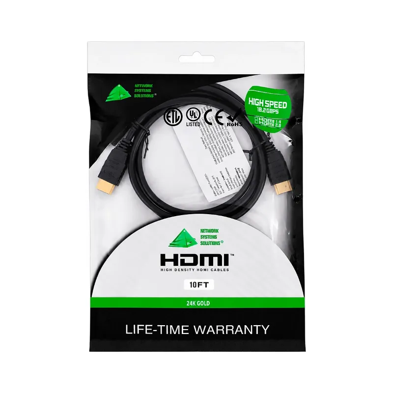 CABLE HDMI Male to Male High Speed Gold Plated Conectors 3m Negro