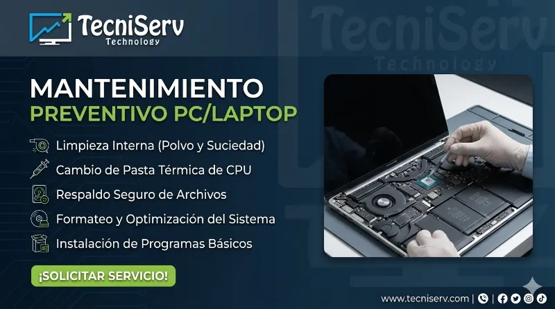 Mantenimieto Preventivo PC/LAPTOP(limpieza interna, cambio de pasta termica, respaldo de archivos,formateo, e instalacion de programas básicos)