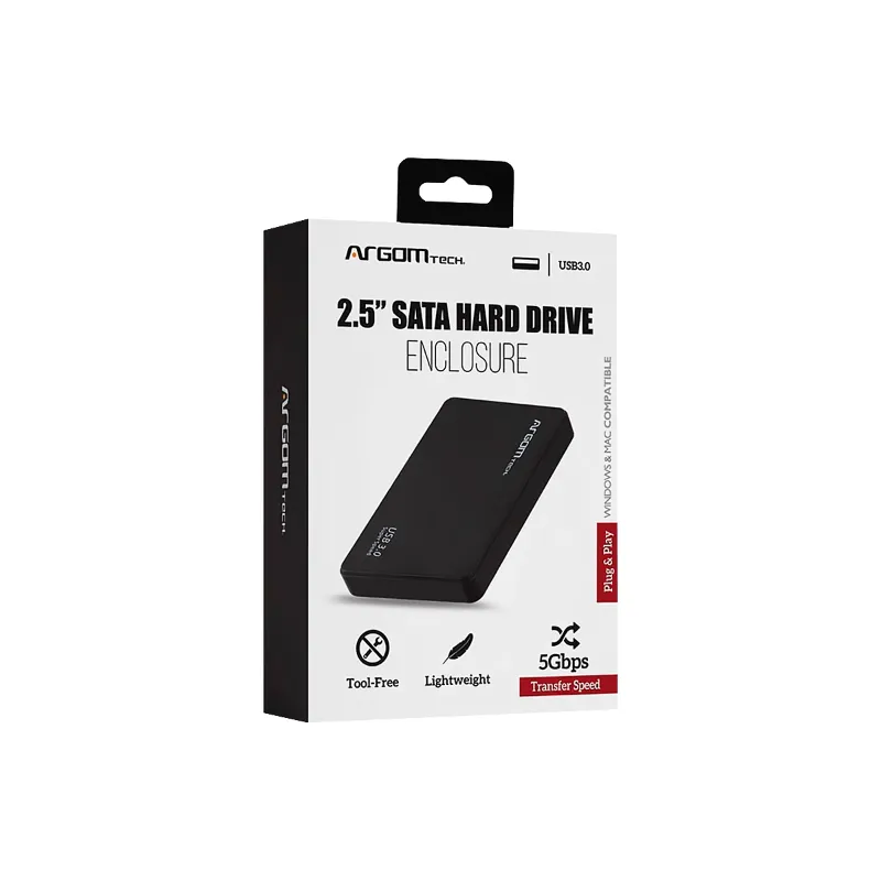 ENCLOSURE ARGOM 2.5INC. SATA USB 3.0 NEGRO