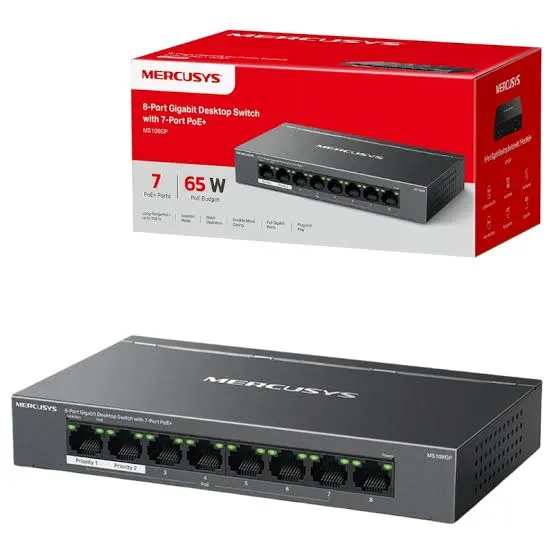 SWITCH MS108GP DESKTOP 8P CON 7 PUERTOS POE+